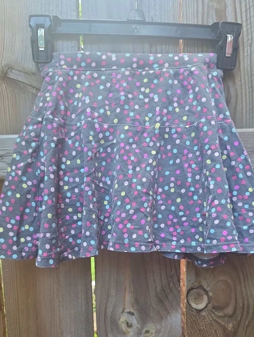 jumping beans Gray Polka Dot Circle Skirt with Multicolor Dots